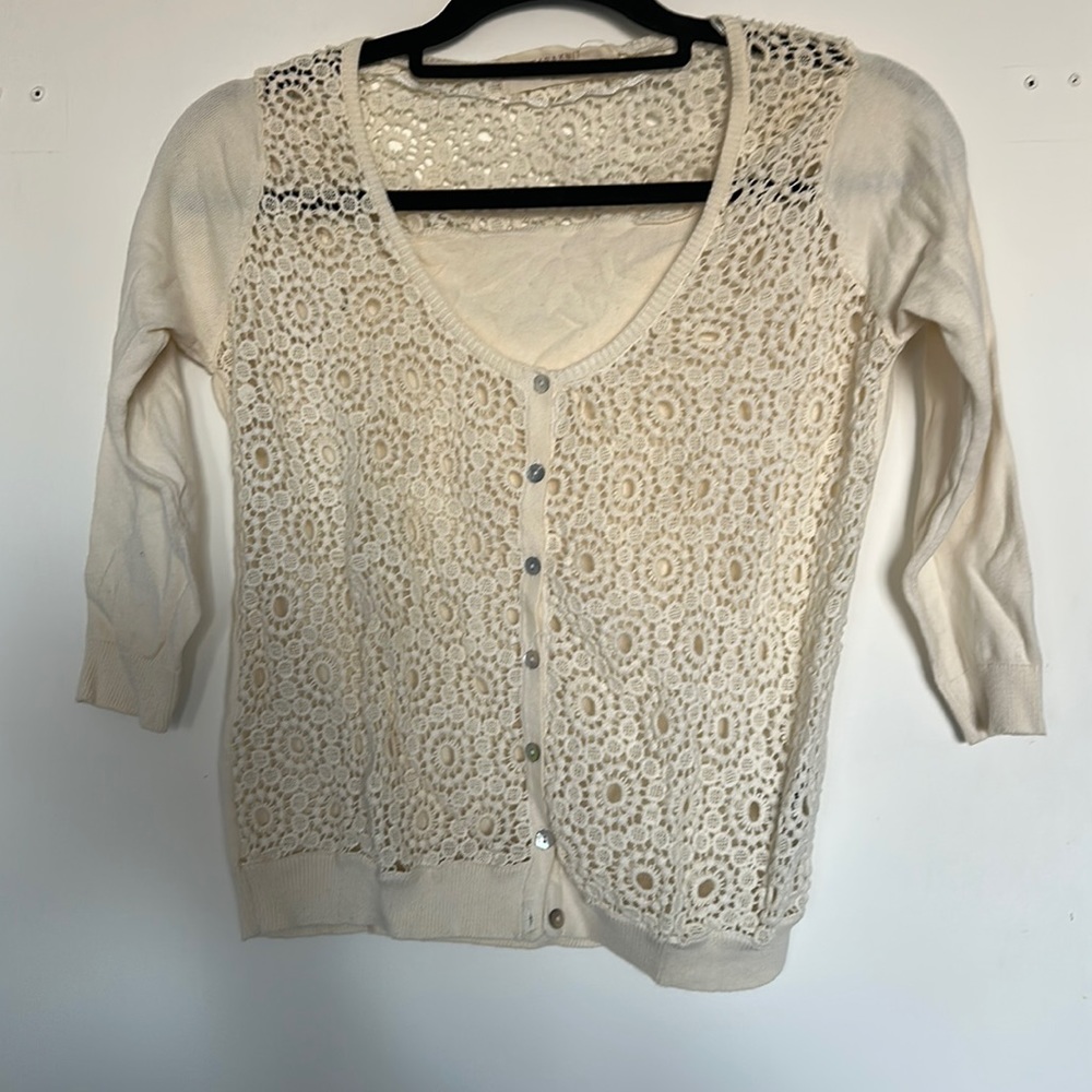 Zara knit lace cardigan